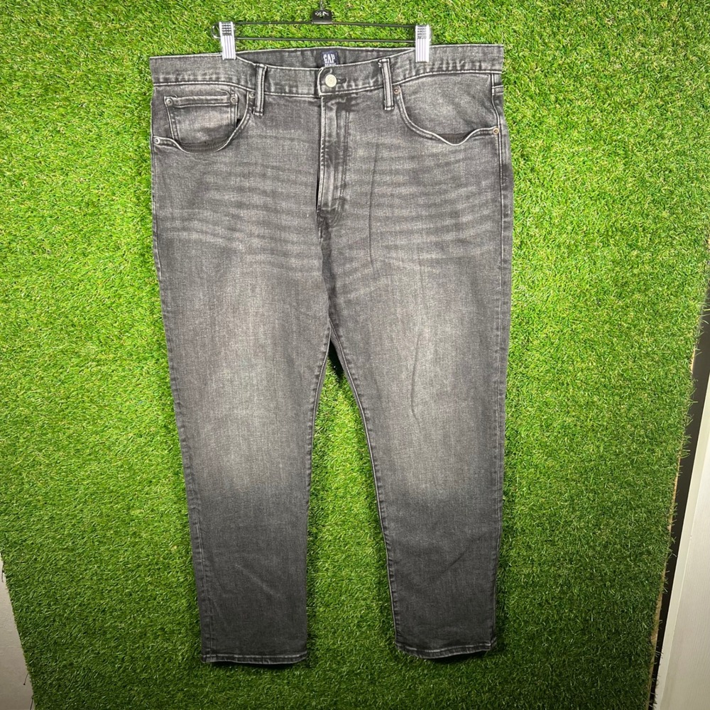 Gap Denim Mens 38x30 Faded Black Straight Leg Stretch Jeans 03/18